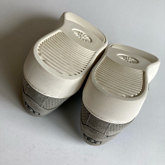 UGG Grey Suede Sheepskin Leather White Rubber Outsole Sneakers size 9 - Picture 9 of 12